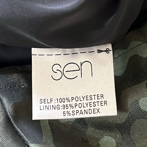 SEN Puff Sleeve Camo Mini Dress Medium - Picture 14 of 14